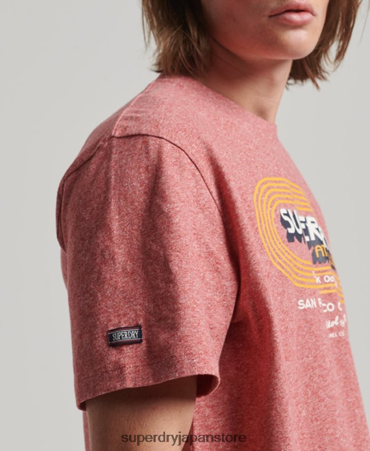 オーガニックコットン ヴィンテージ アスレチック クラブ T シャツ 男性 Superdry 衣類 赤 2J62PZ67