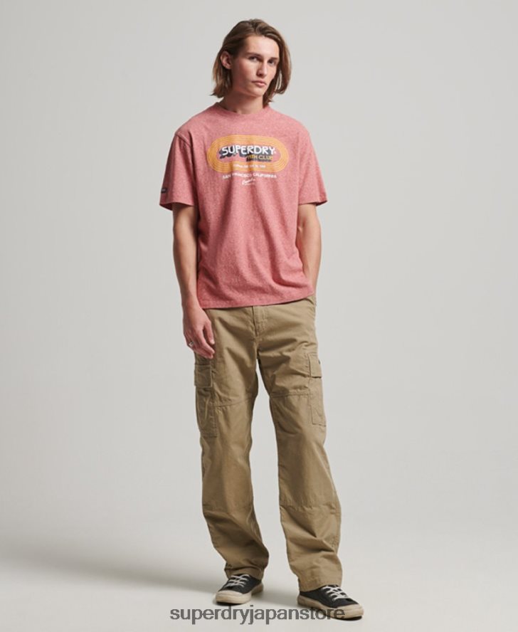 オーガニックコットン ヴィンテージ アスレチック クラブ T シャツ 男性 Superdry 衣類 赤 2J62PZ67