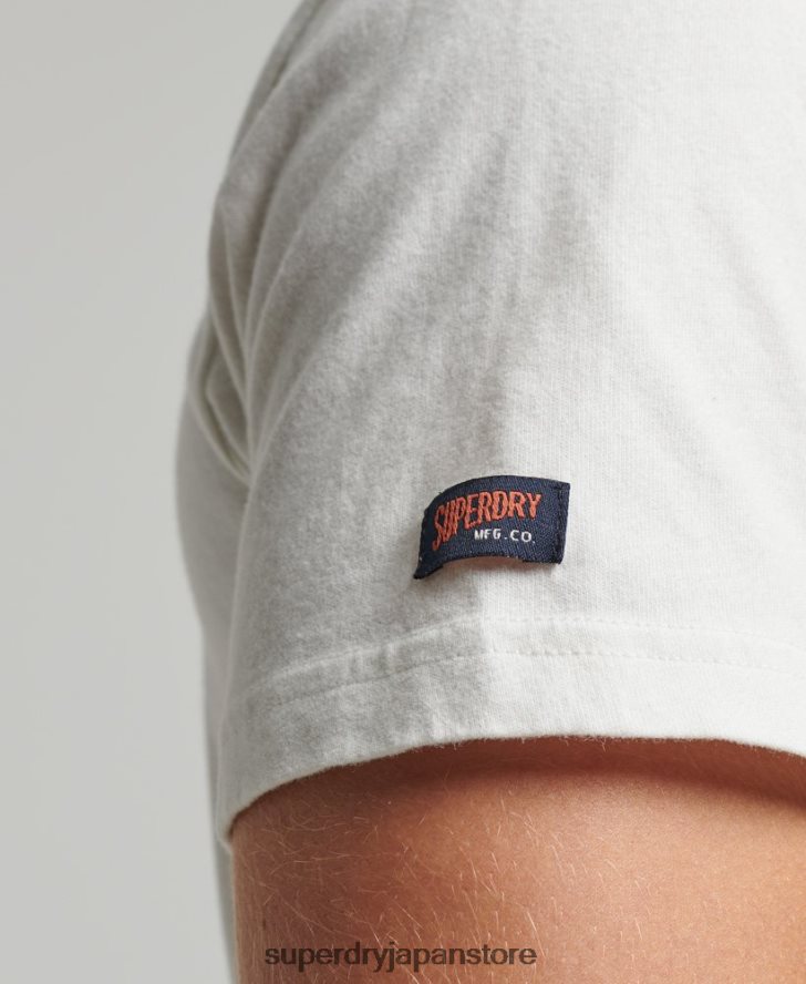 ヴィンテージ産業用自動車 T シャツ 男性 Superdry 衣類 クリーム 2J62PZ6