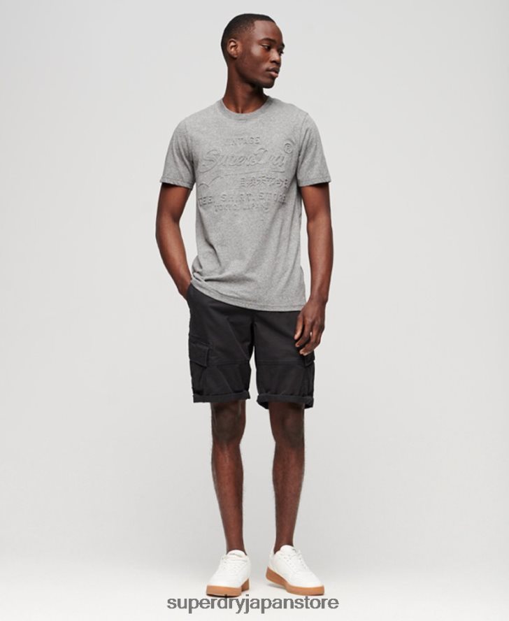 ヴィンテージロゴストアエンボスTシャツ 男性 Superdry 衣類 ライトグレー 2J62PZ74