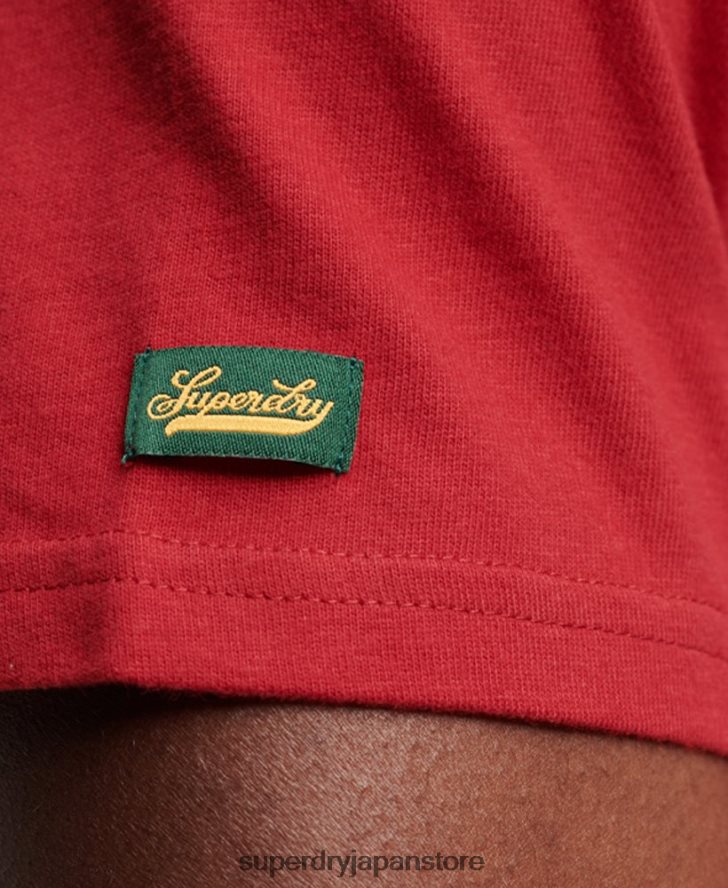 ヴィンテージ スクリプト カレッジ T シャツ 男性 Superdry 衣類 赤 2J62PZ88
