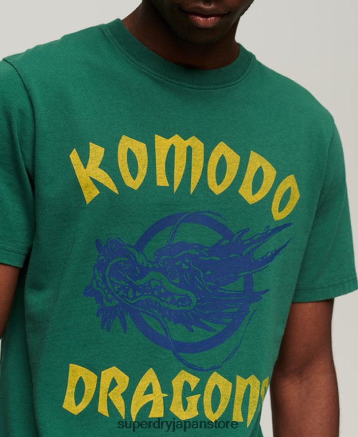 クラシックドラゴンTシャツ 男性 Superdry x Komodo 衣類 緑 2J62PZ30