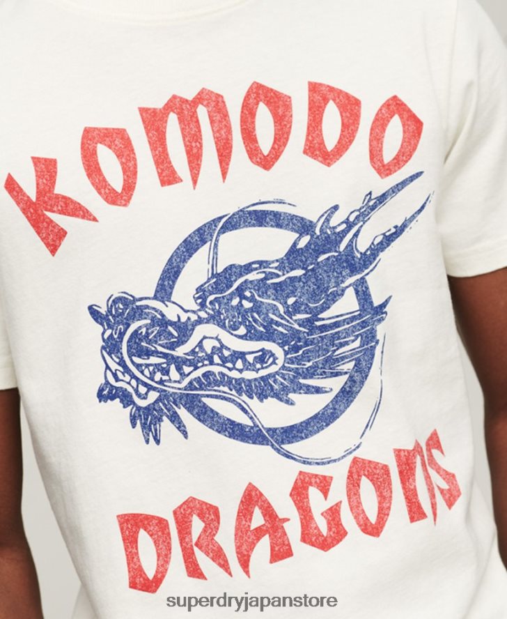 クラシックドラゴンTシャツ 男性 Superdry x Komodo 衣類 クリーム 2J62PZ43