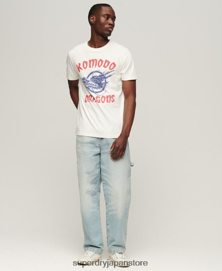 クラシックドラゴンTシャツ 男性 Superdry x Komodo 衣類 クリーム 2J62PZ43