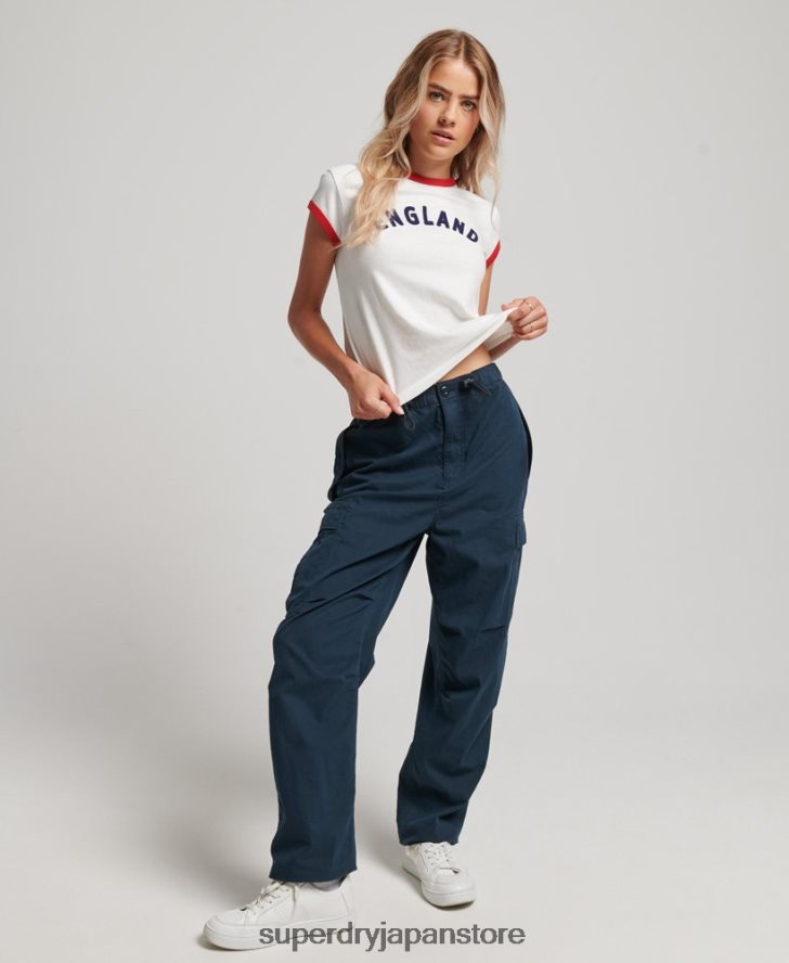 フットボールイングランドキャップTシャツ 女性 Superdry x Ringspun 衣類 白 2J62PZ2751