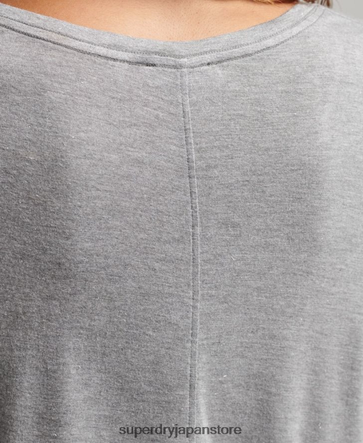 長袖Vネックトップ 女性 Superdry 衣類 グレー 2J62PZ6736