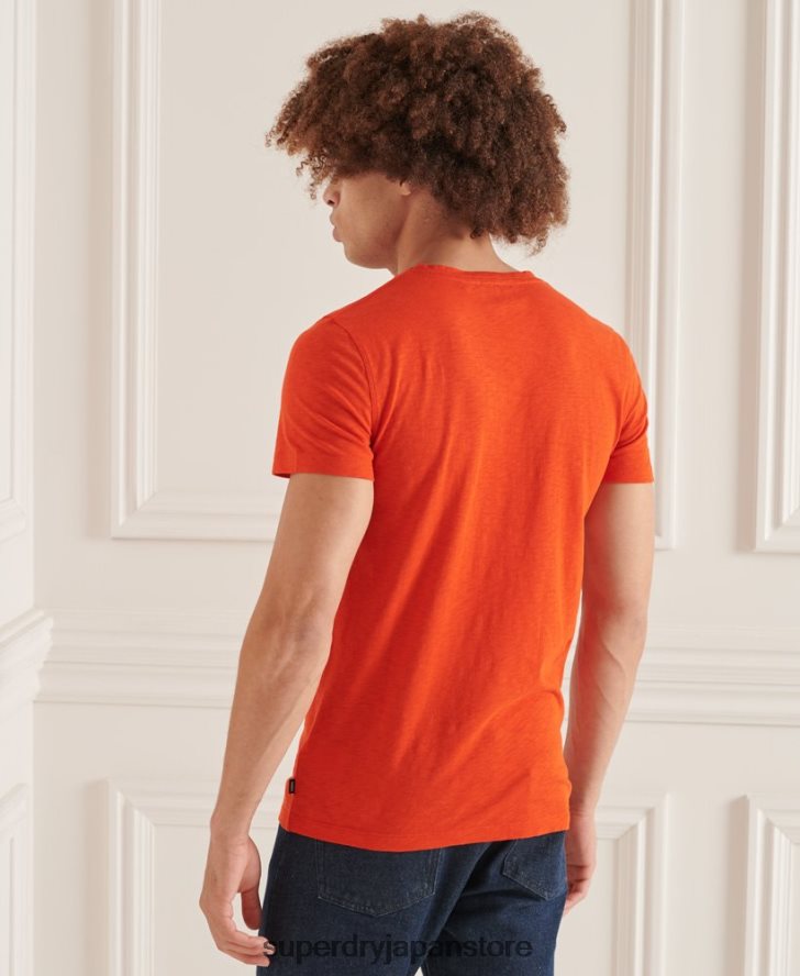 オーガニックコットン Vネック スラブポケット Tシャツ 男性 Superdry 衣類 オレンジ 2J62PZ4837