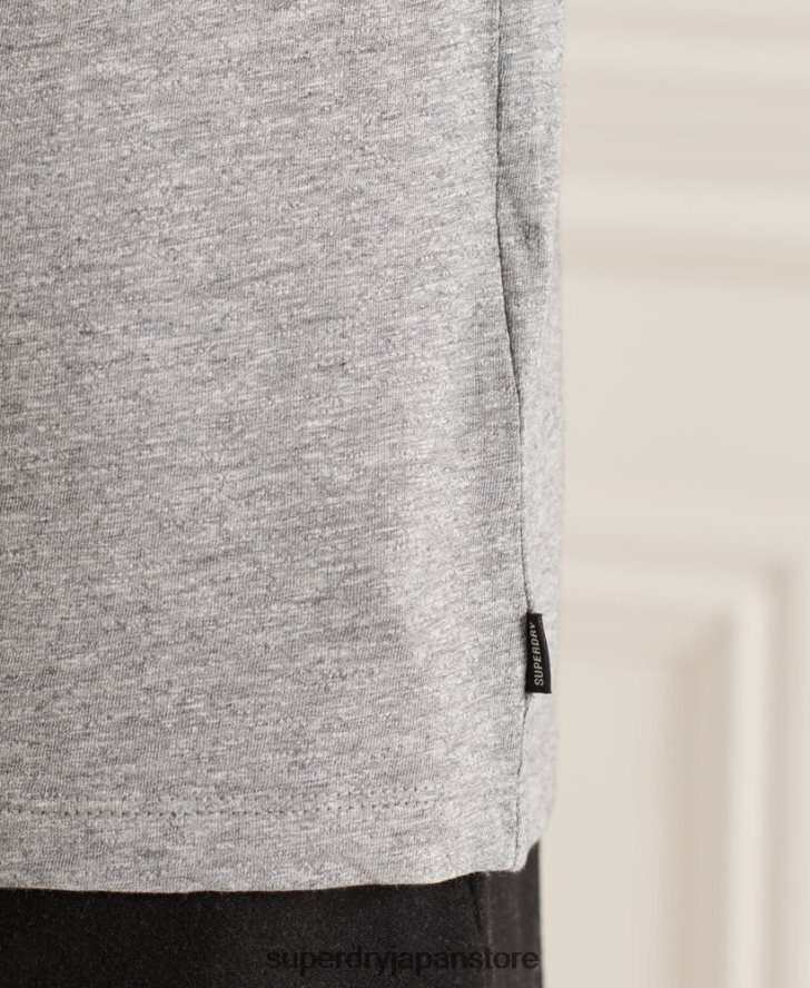 オーガニックコットン Vネック スラブポケット Tシャツ 男性 Superdry 衣類 ライトグレー 2J62PZ4849