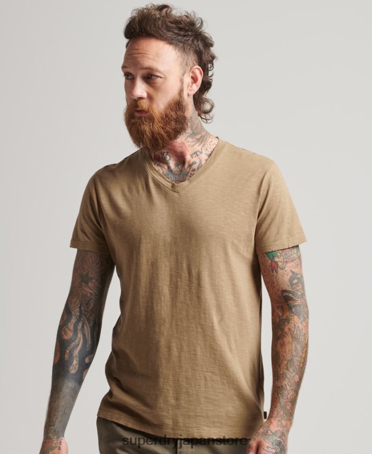 VネックTシャツ 男性 Superdry 衣類 茶色 2J62PZ4923