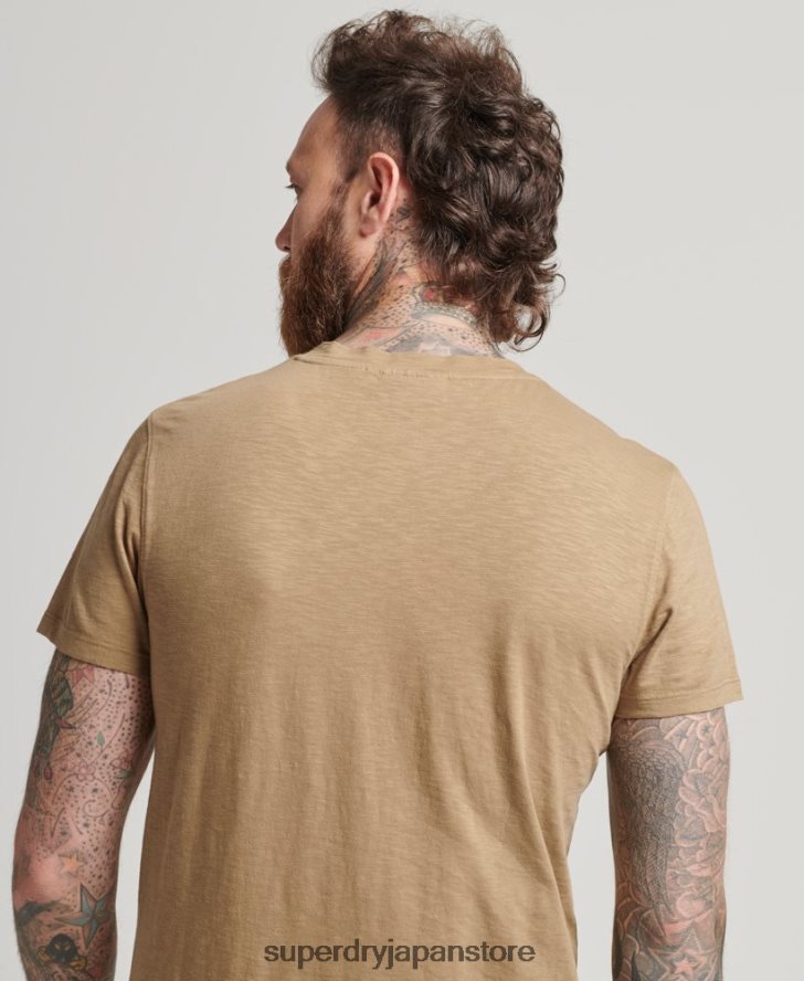 VネックTシャツ 男性 Superdry 衣類 茶色 2J62PZ4923