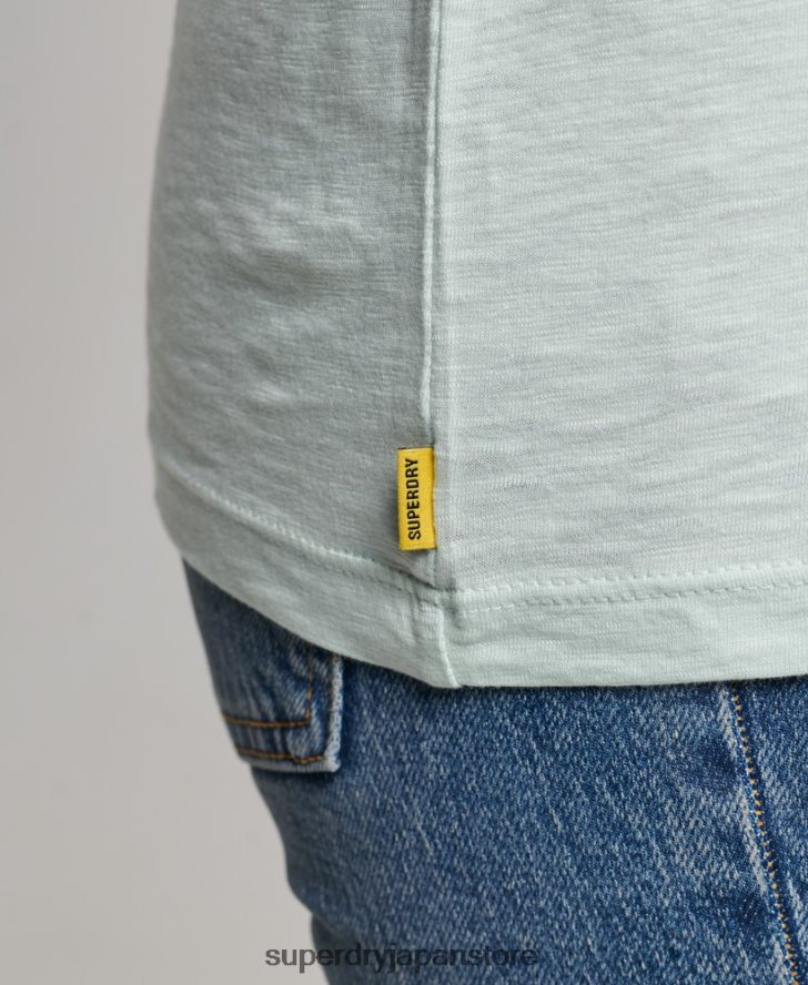 オーガニックコットン ポケットVネックTシャツ 女性 Superdry 衣類 緑 2J62PZ6206