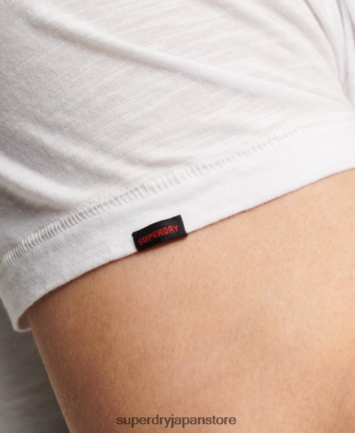VネックTシャツ 男性 Superdry 衣類 白 2J62PZ70
