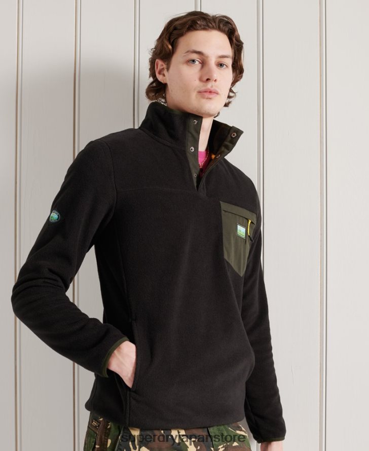 b トレイル ポーラーフリース ポップ オーバー トップ 男性 Superdry 衣類 黒 2J62PZ5144