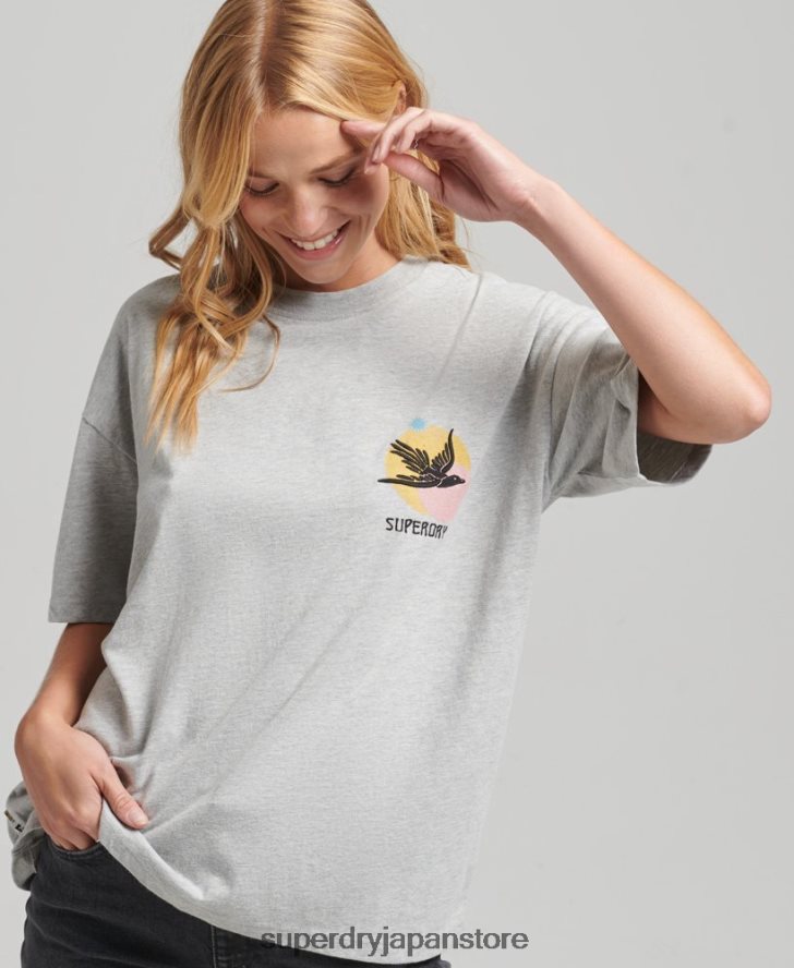 遊牧民のTシャツ 女性 Superdry 衣類 グレー 2J62PZ2838